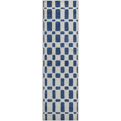 Premium Machine Washable Prisco Navy Rug