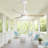 48 Inch Solid Wood Ceiling Fan With Dimmable Light 6 Speed Reversible DC Motor