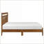 Structure de lit plateforme en bois grand format - aucun sommier nécessaire, finition châtaignier, conception transitionnelle pour la chambre à coucher-678555741