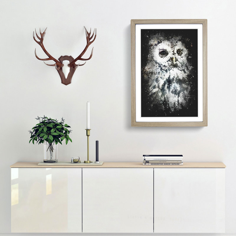 Tawny Owl - Framed Print, 87cm H x 62cm W x 2cm D, Oak Framed