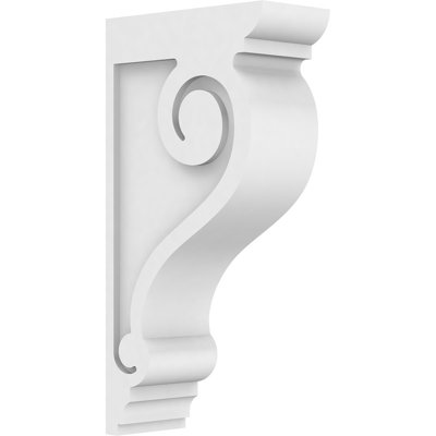3"W x 9"D x 18"H Standard Scroll Architectural Grade PVC Corbel