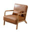 Fauteuil d'appoint de 25,78 po de largeur Mid-Century en similicuir avec coussin supplémentaire-1165218680