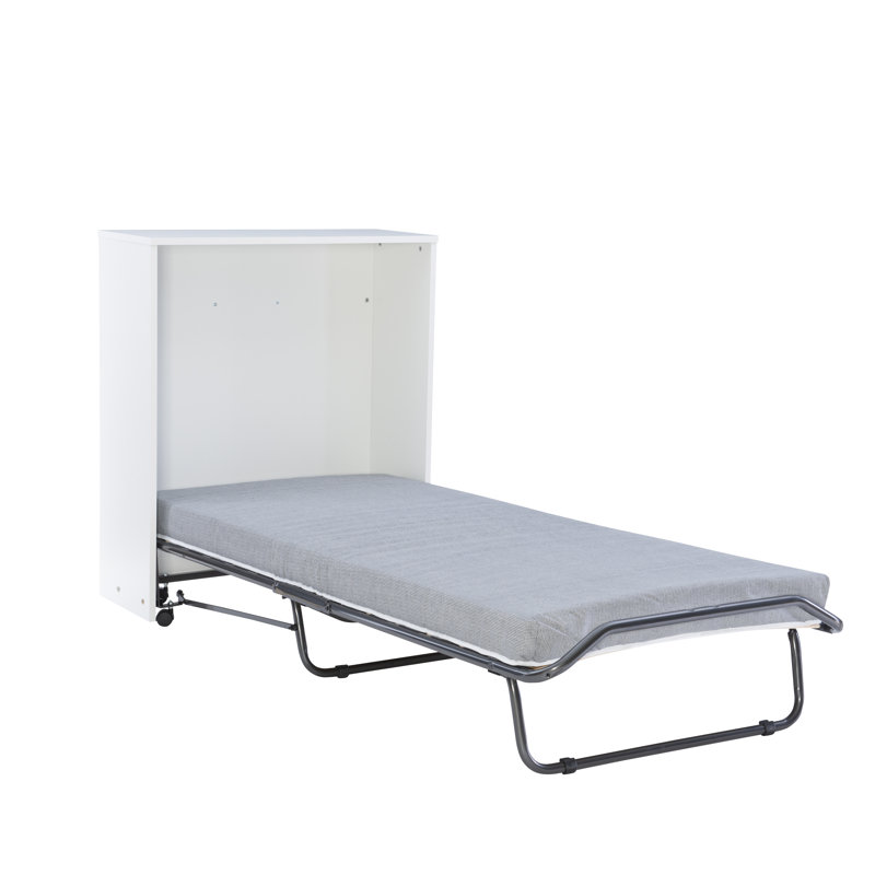 Lit escamotable avec matelas et rangement Rogelio