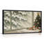 Snowy Pine Branches Outside Window With Tree And Christmas Canvas Wall Art-1149458749