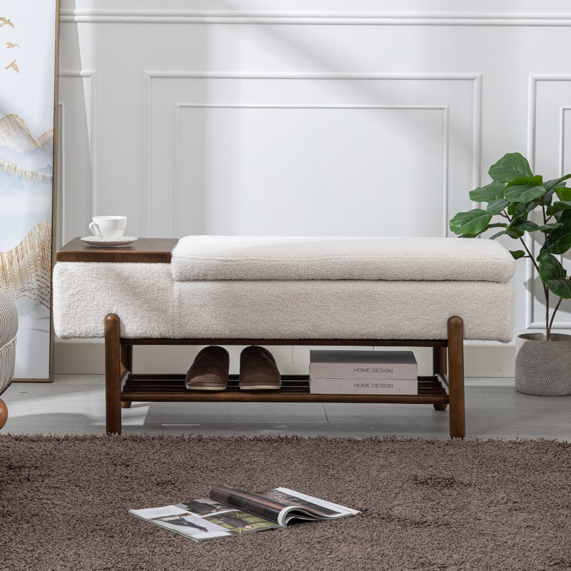 Mehrie Storage Bench, Brown, White