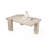 Modern Coffee Table, Travertine Color, 43.3 x 17.9 x 27.6 inches | 100% Melamine Coated Particle Board with Particle Board Legs | 220 lbs Bearing Capacity | Stylish Novelty Marble Design for Contemporary Living Spaces