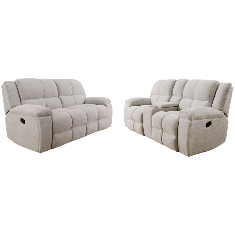 Ensemble de canapé inclinable manuel Kendall, 2 Pieces: Loveseat, Sofa, Opal Taupe