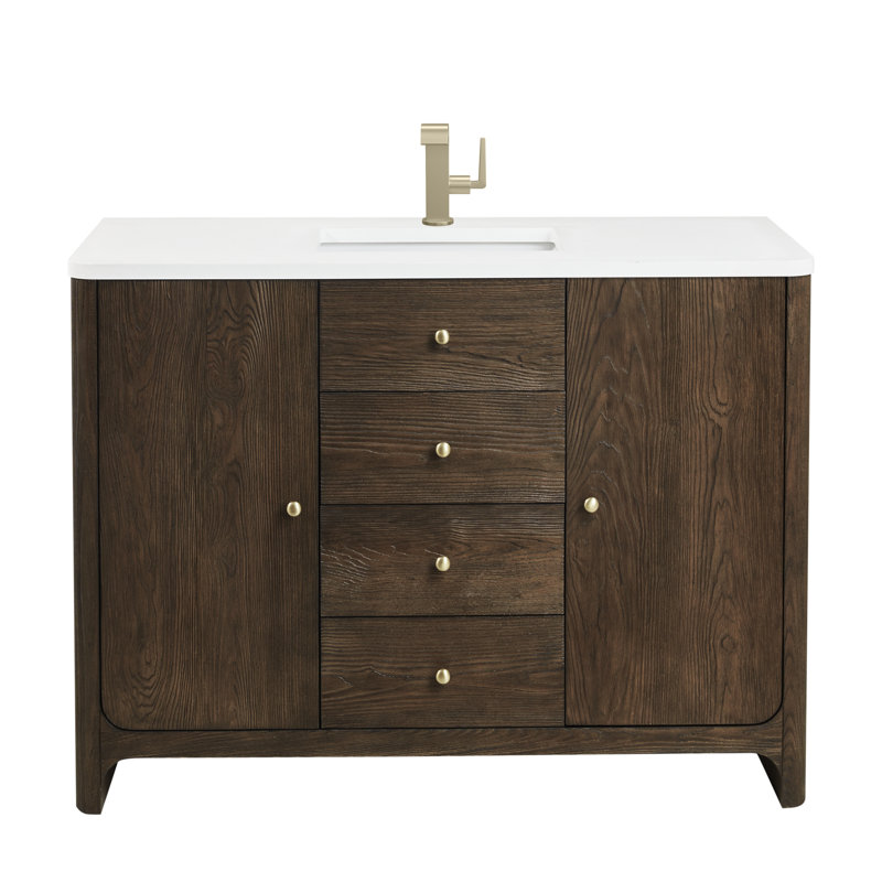 Gracyn Single Vanity, Sable, White Zeus