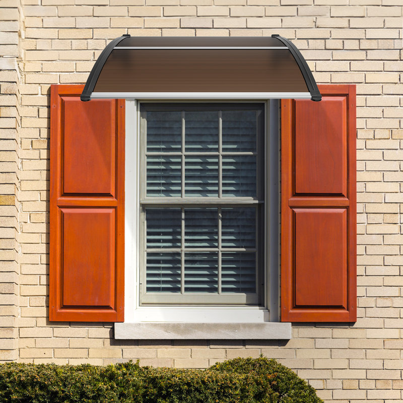 Auvent de porte rétractable en polycarbonate VEVOR, H 10,8 po x l 40 po x P 37,9 po, Brun
