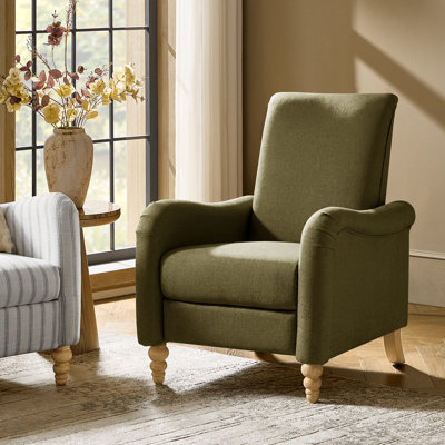 Terren Linen Striped Recliner