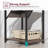 Simple Bedside Table with Open Storage Shelf, Charging Station, Easy to Assembly-200053755
