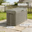 Boîte de rangement 60 gallons en résine de grain de rotin, bac de rangement extérieur verrouillable et imperméable pour coussins de patio, outils de jardin et accessoires de piscine-123382784