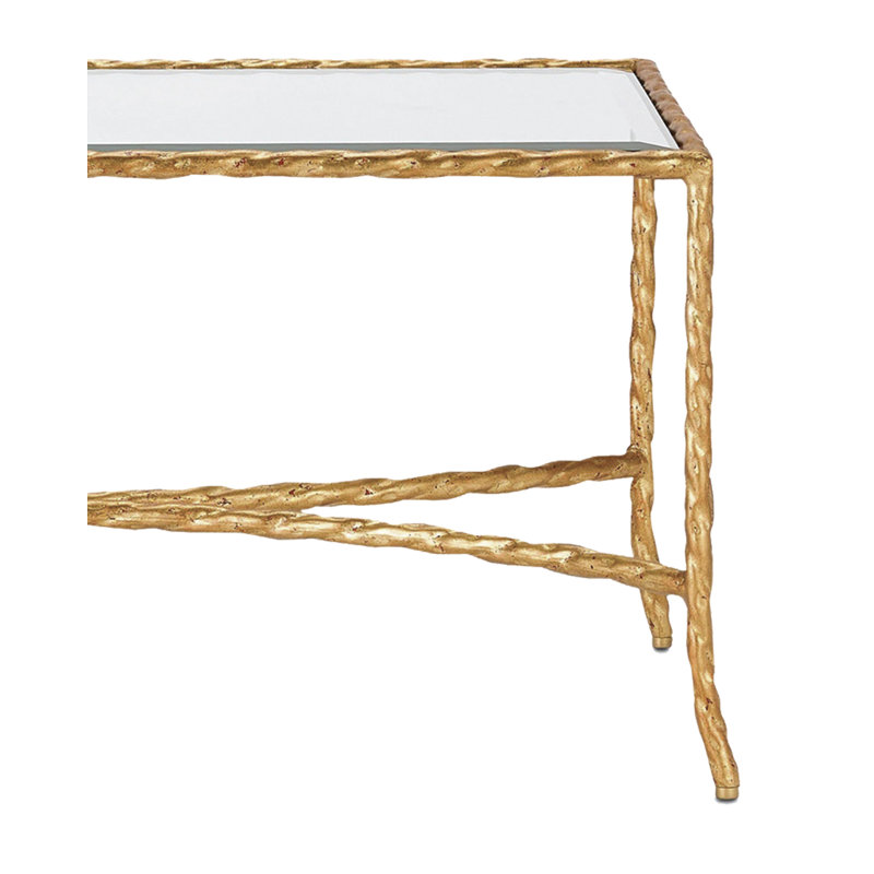 Gilt Glass Top Single Coffee Table