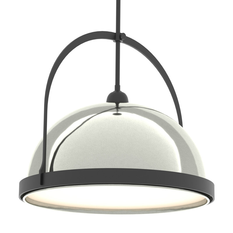 Atlas 1 - Light Single Dome Pendant, Sterling, 22.3" - 67.3", Black