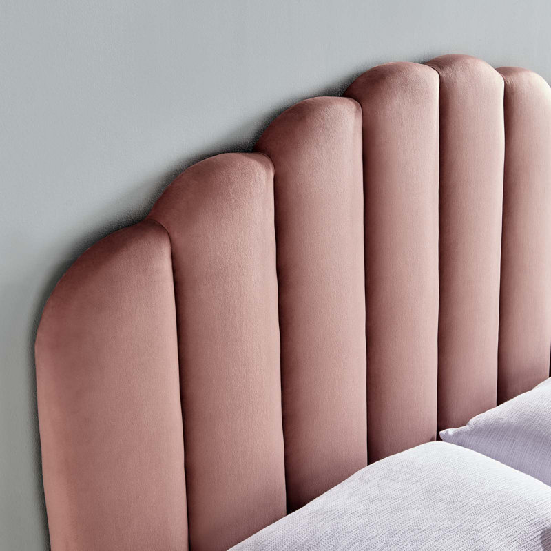 Veronique Performance Velvet Headboard, King/California, Dusty Rose