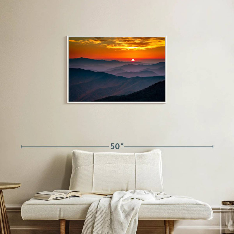Blue Ridge Mountains, Cadre flottant blanc, 31 po x 21 po