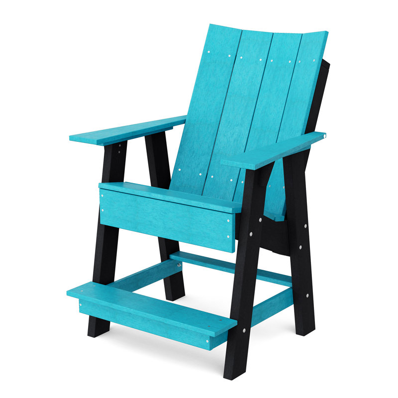 Chaise haute Adirondack contemporaine, Bleu Aruba / noir