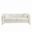 Chenille de 83 po avec mousse à haute densité, pieds en métal et deux coussins décoratifs pour socialiser dans le salon, luxueux canapé-lit 3 places rembourré à ressorts, siège à siège mi-ferme élégant