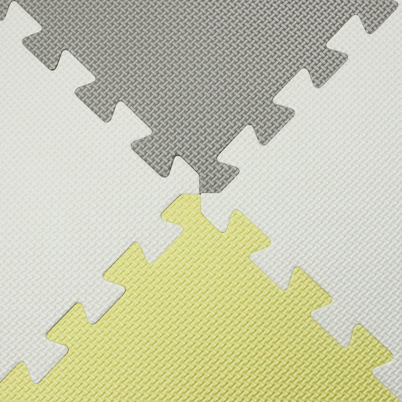 Tapis de jeu en mousse à emboîtement, Jaune / blanc / gris
