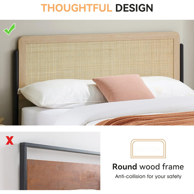 Alexandia Wicker / Rattan Platform Bed, Full