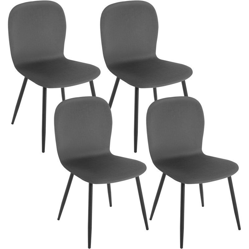 Aghaboy 43.5cm H Velvet Upholstered Side Chair, Grey