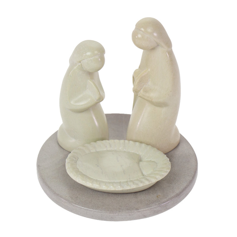 Ensemble de crèche de Noël avec base Soapstone Creche Kenya