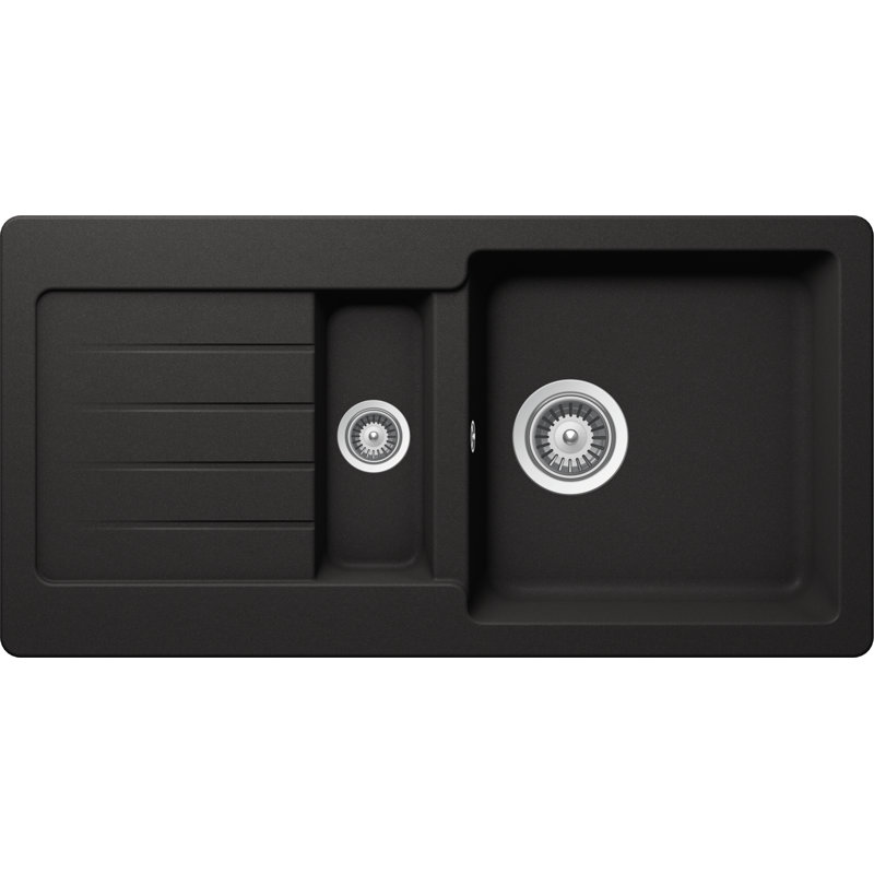 Schock 1.5 Bowl Inset Kitchen Sink, Nero