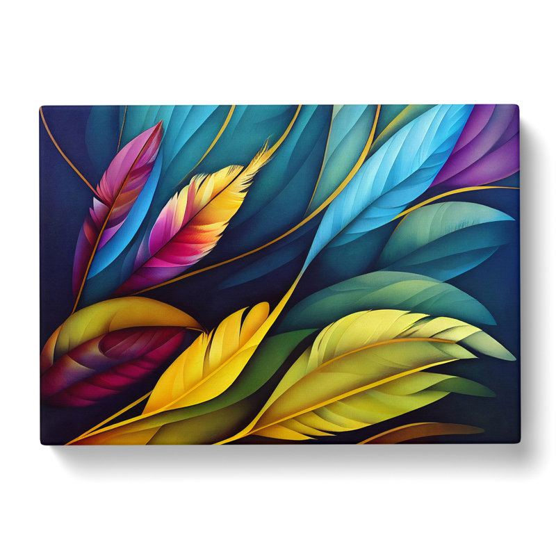 Colourful Bird Feathers Vol.4 - Wrapped Canvas, 40cm H x 60cm W x 3cm D