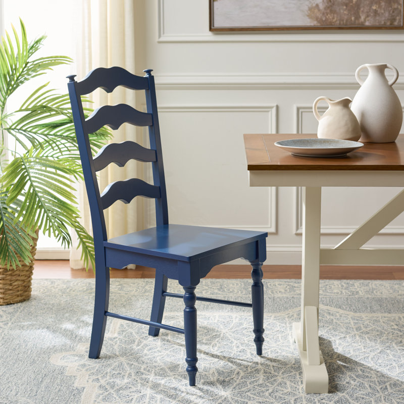 Chaise d'appoint à dossier échelle Tavin, Bleu très foncé