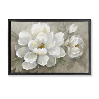 Blooming Magnolias on Beige Floating Frame, design by Nan