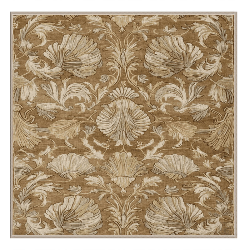 Tapis brun français lavable à la machine, Carré 7 pi