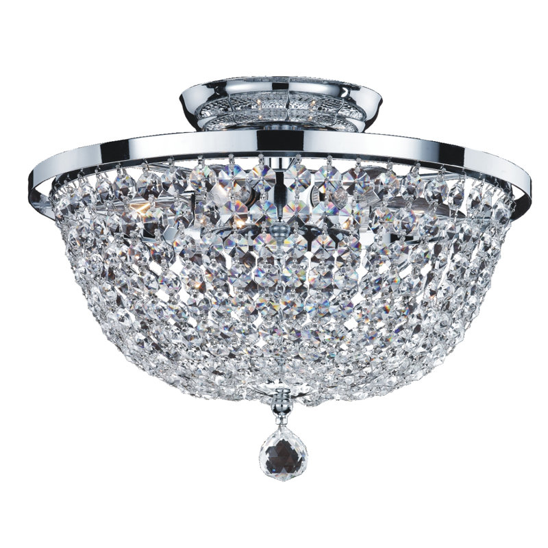 Plafonnier semi-encastré à cuve de style lustre 13 po 3 lumières Heisler