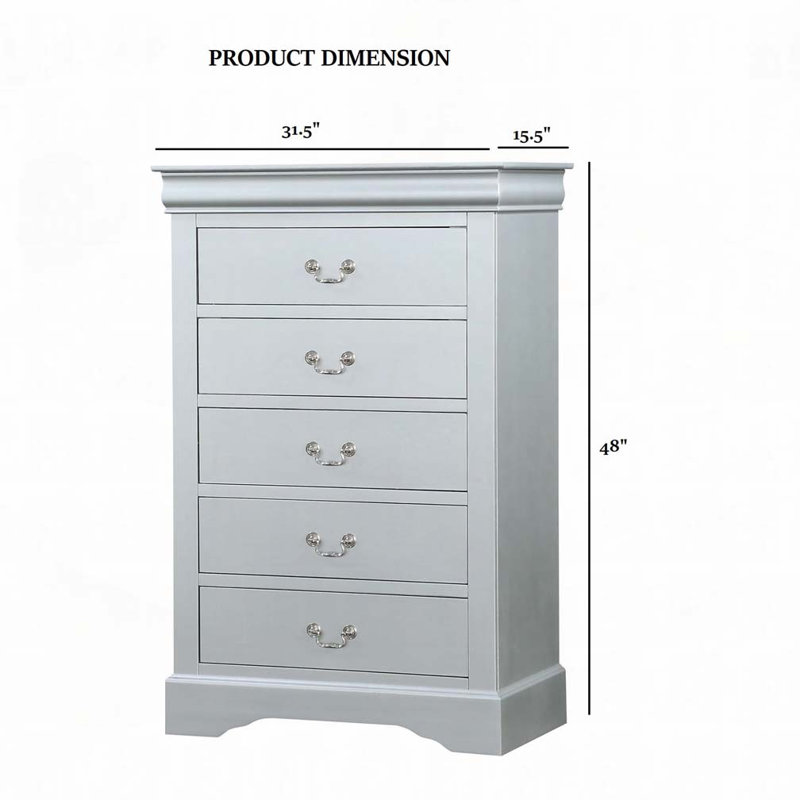 5 Drawer Dresser, Gray