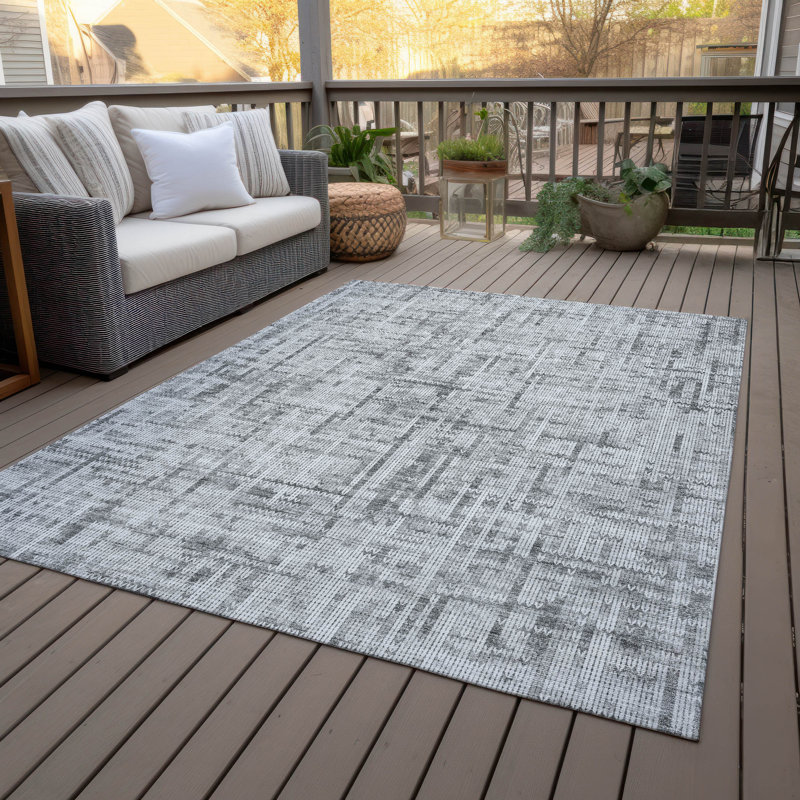 Machine Washable Indoor/Outdoor Colman ACN2130 Striped Rug, Rectangle 10' x 14'