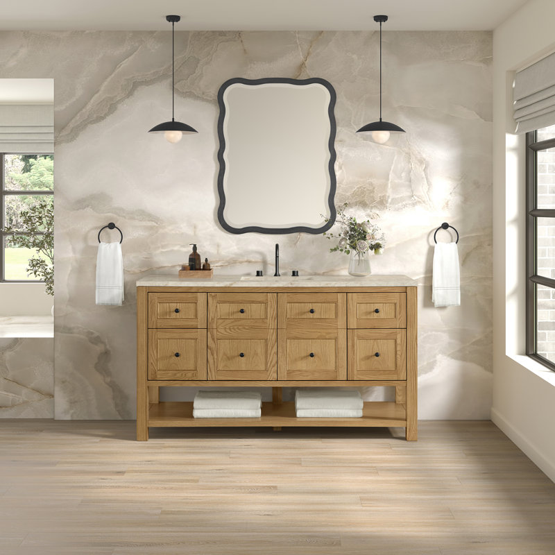 Breckenridge 60'' W Single Vanity, Light Natural Oak, Tajnar Eclos, Widespread
