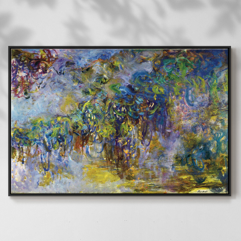 «Wisteria [2]», reproduction encadrée sur toile par Claude Monet, Noir, H 25 po x l 37 po x P 2 po
