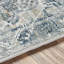 Grey Traditional Rug, Bordered Floral Stain Resistant Easy to Clean Rug For Living Room, Dining Room, Bedroom-1241708284