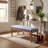 Modern Entryway Bench with Fabric Cushion, 53" Hallway Seat for Putting On Shoes, Wooden Legs, Gray Upholstery​​-714191344-714191351