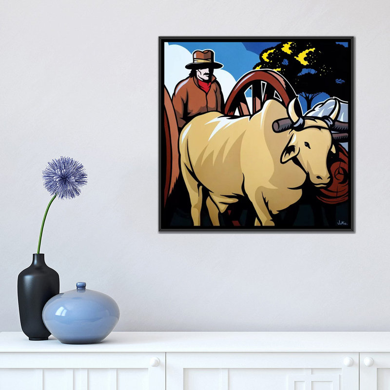 « paraguayan logman », impression sur toile, H 18 po x l 18 po x P 1,5 po, Toile avec cadre noir, Pas de tapis