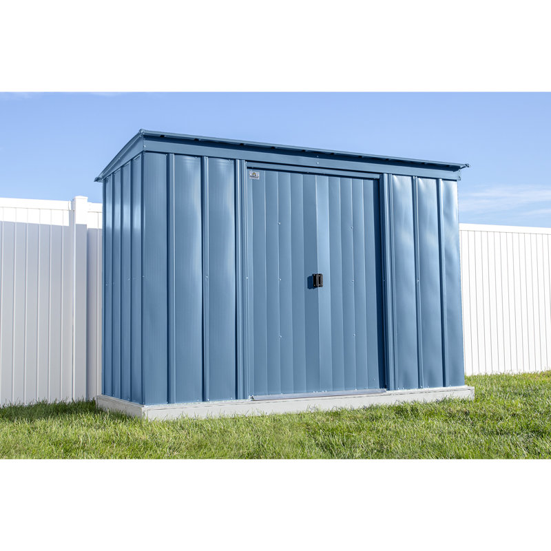 10 ft. x 4 ft. Blue Grey Galvanized Steel Storage Shed