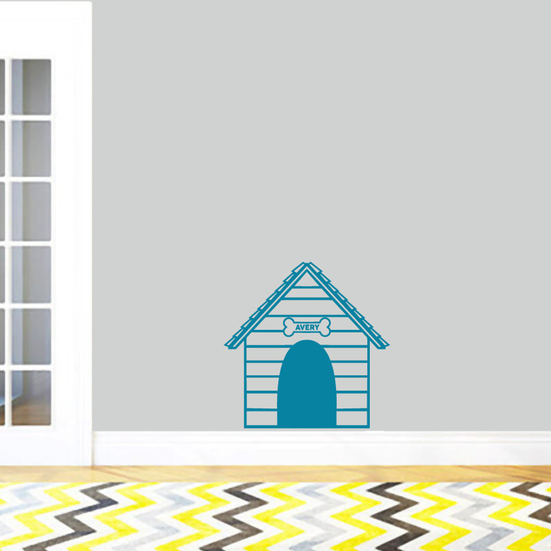 Adhésif décoratif maison de chien, Bleu sarcelle, Oui