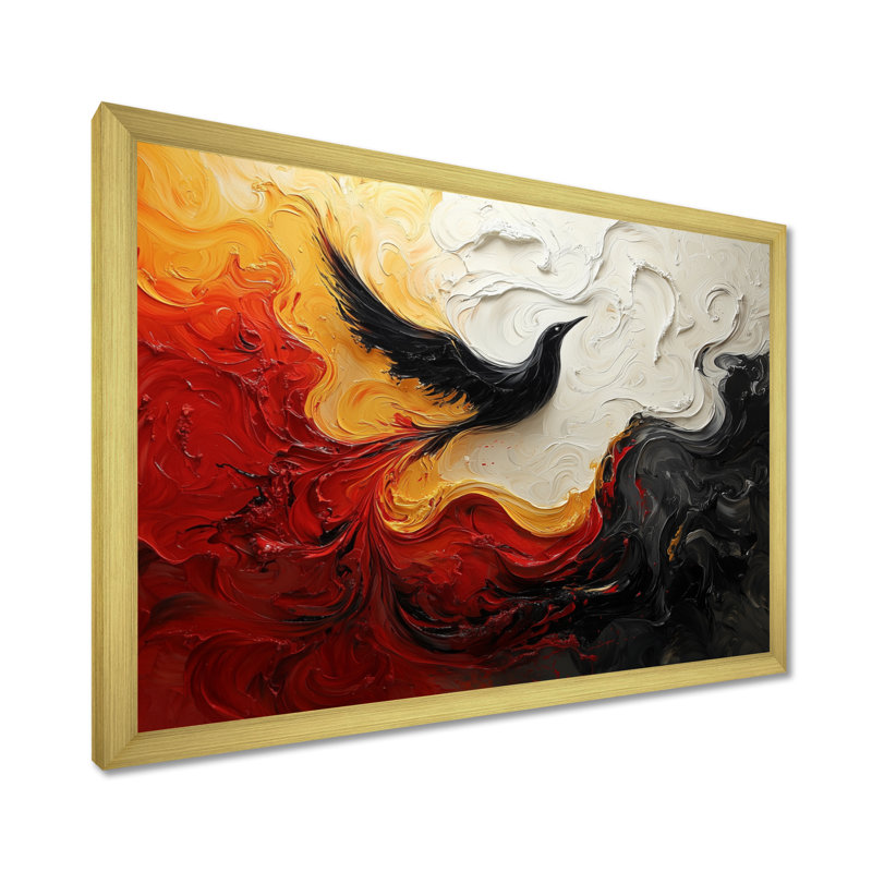 Whitlatch - Abstract Canvas Art Print, Reproduction encadrée d'une seule photo, H 12 po x l 20 po, Doré