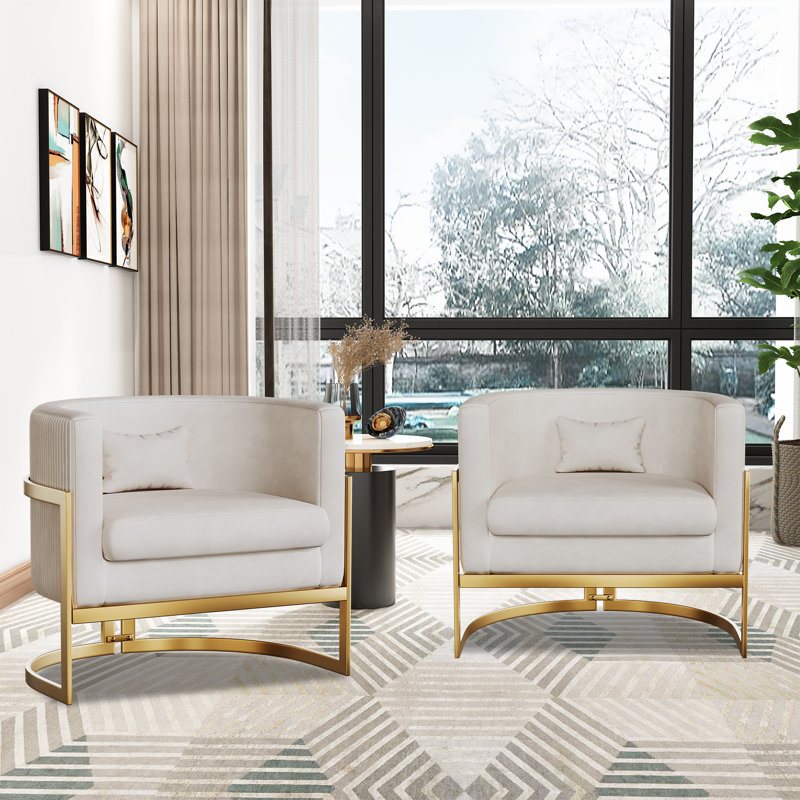 Fauteuil Shelbi 31Cm W, Velours lierre, Doré