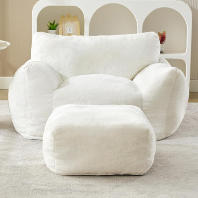 Trule Bean Bag Chair, Oversized Beanbag Chair With Ottoman, Big Adult Bean Bag Chair With Armrests, Lazy Sofa Comfy Bean Bag Couch With Filler For Dor by Trule