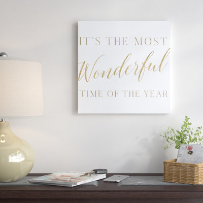«Wonderful Time Gold», art textuel sur toile tendue