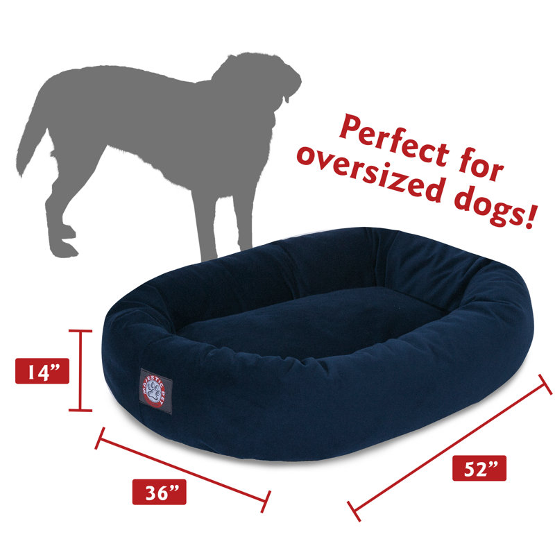 Traversin pour chien, Très grand (l 36 po x P 52 po x H 14 po), Bleu marine