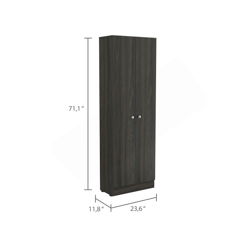 Rectangle 2-Door Storage Tall Cabinet Carbon Espresso And Wenge, Wenge