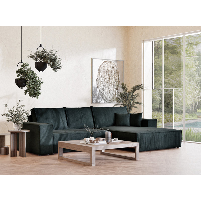 5 Seater Reclining Corner Sofa , Left Hand Facing, Dark Blue Polyester