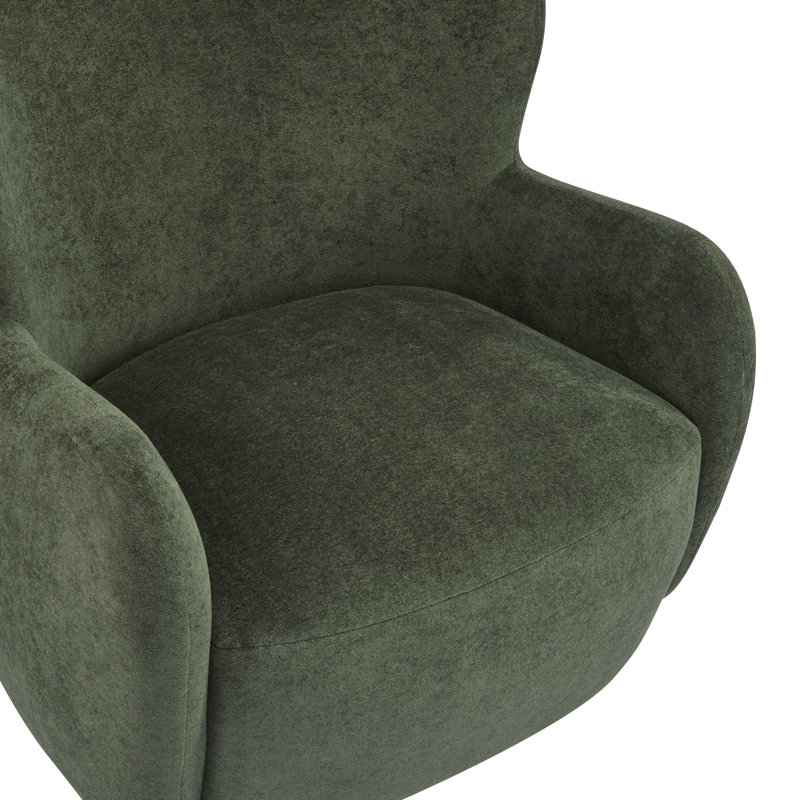 Fauteuil d'appoint rembourré Reshami, Vert olive