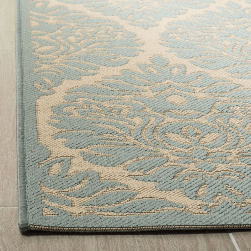 Emmanuel Linden 100 Performance Damask Indoor/Outdoor Area Rug, Round 6'7"